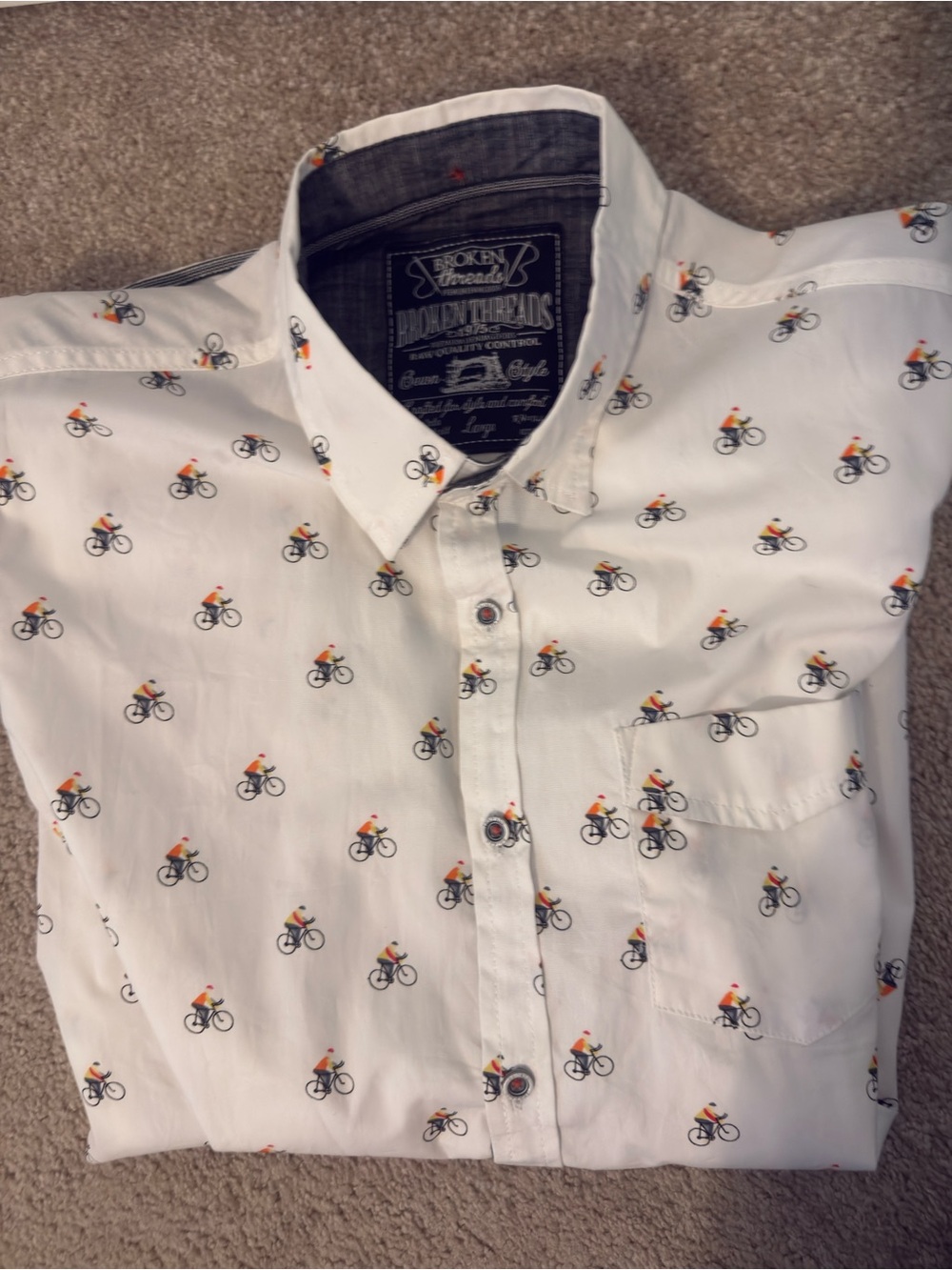 Men’s Short Short Sleeve Novelty Shirt - Large
